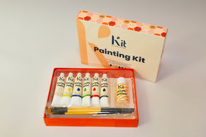 6 Acrylic paints and sealant + 3 Paint brushes